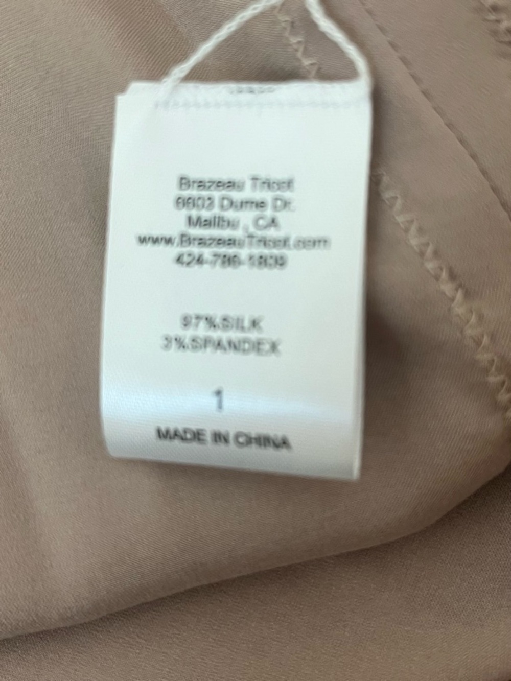 Brazeau Tricot Champagne Taupe Silk Skirt Size 1 - Picture 10 of 11